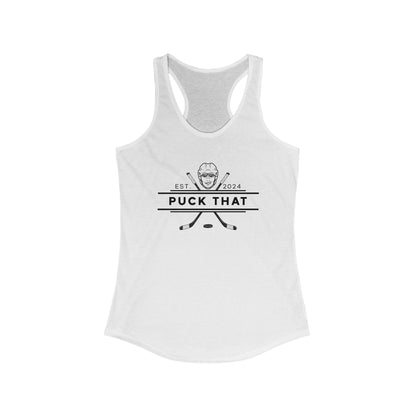 PUCK THAT Women's Racerback Tank - Black Logo