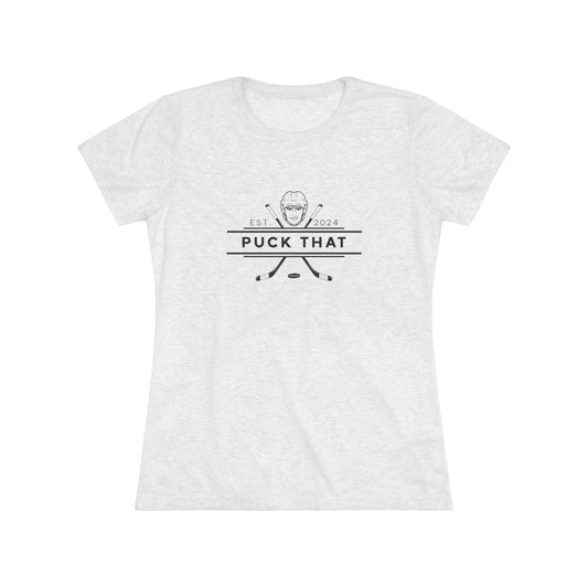 PUCK THAT Women's Triblend Tee - Black Logo