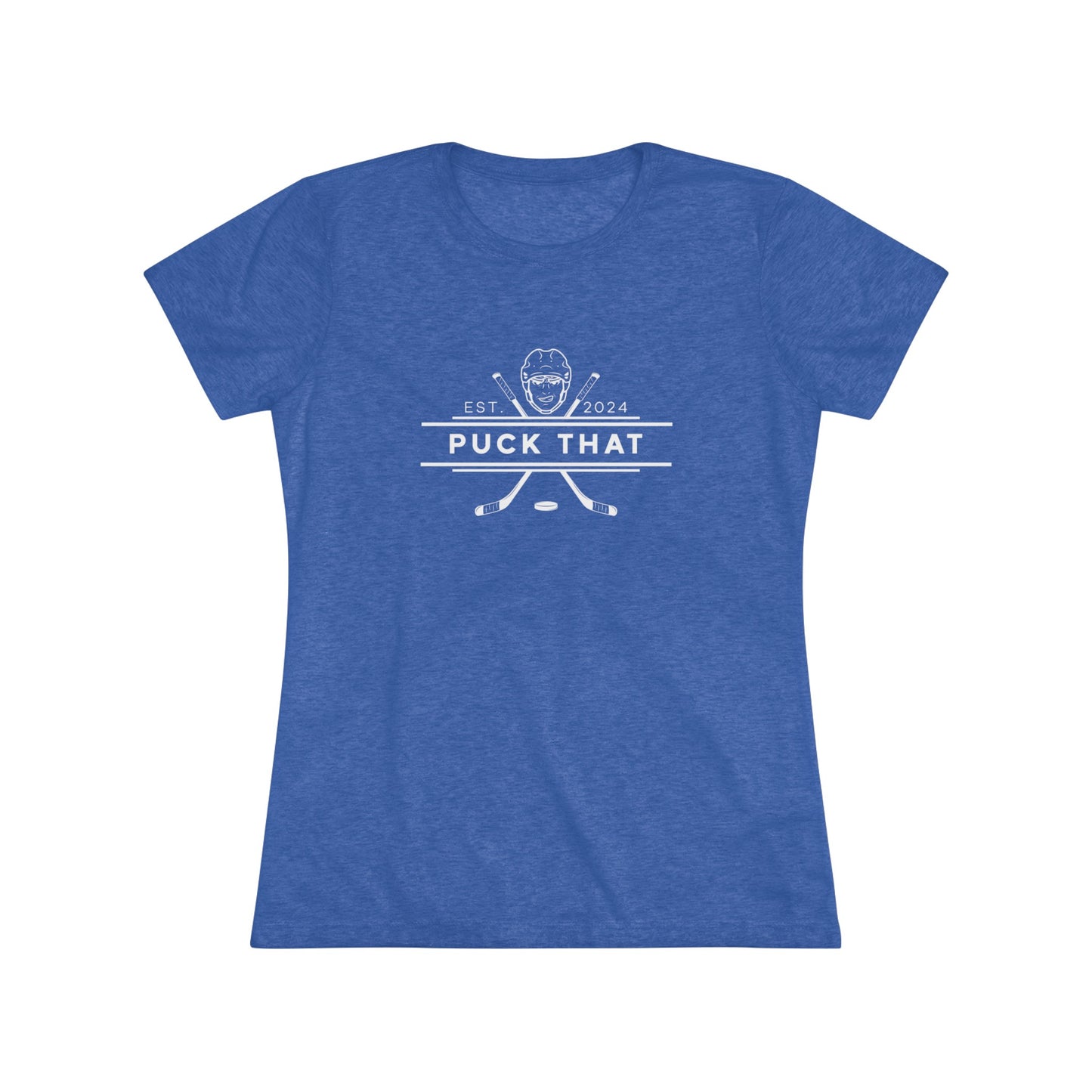 PUCK THAT Women's Triblend Tee -  White Logo