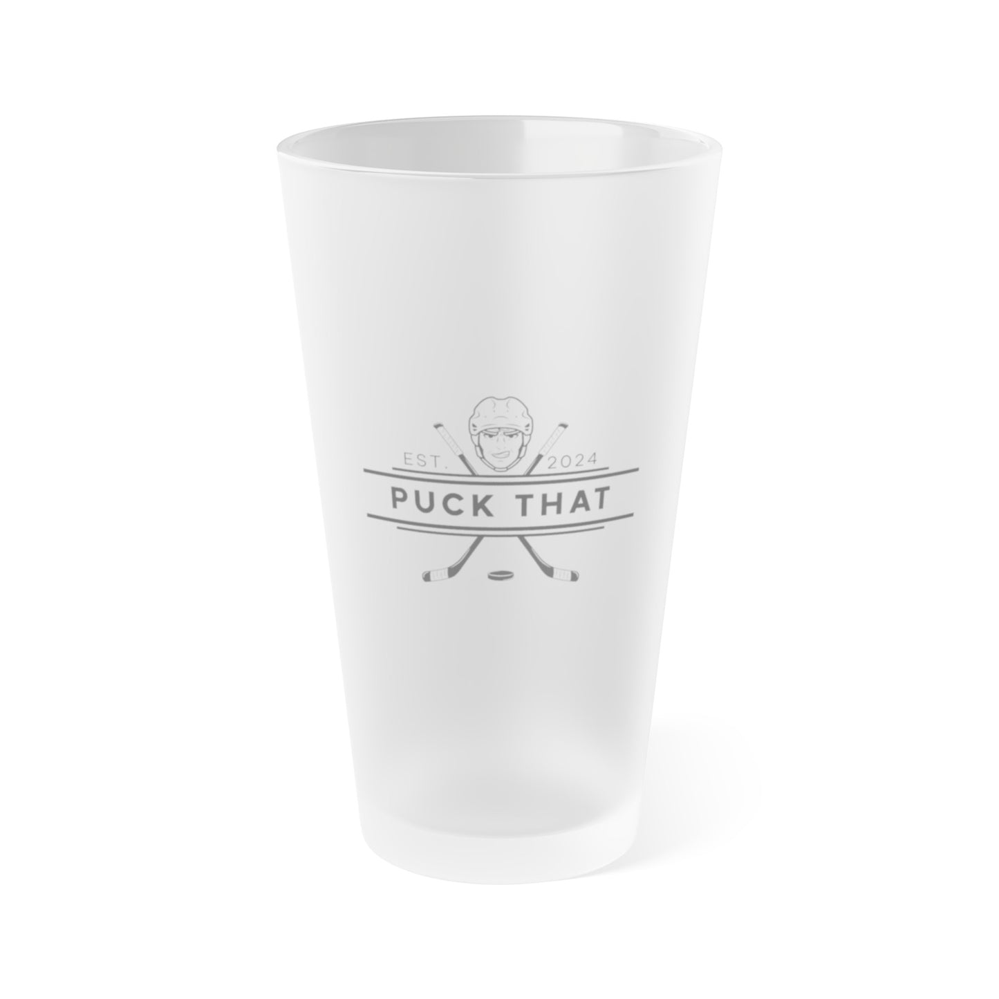 PUCK THAT Frosted Pint Glass, 16oz