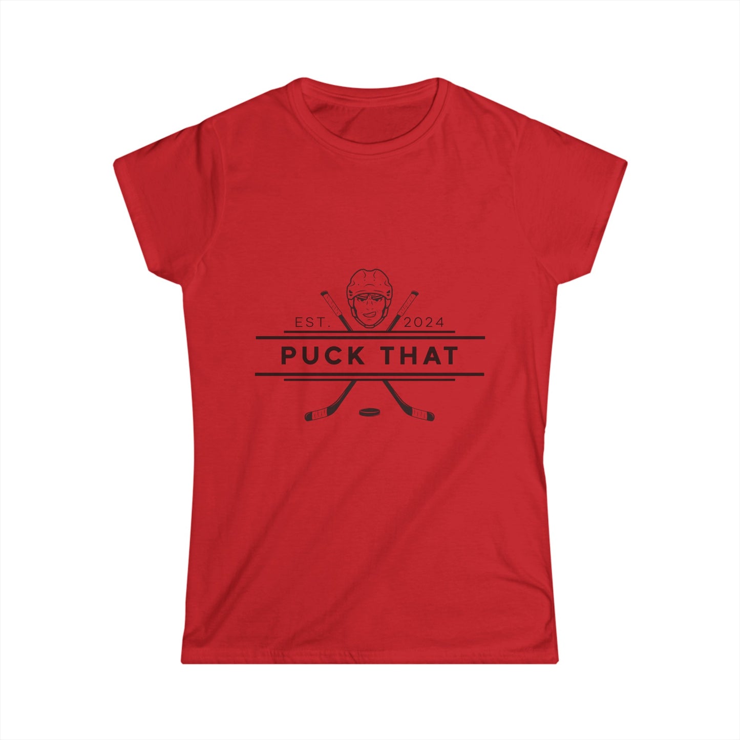 PUCK THAT Women's Soft Style Tee - Black Logo