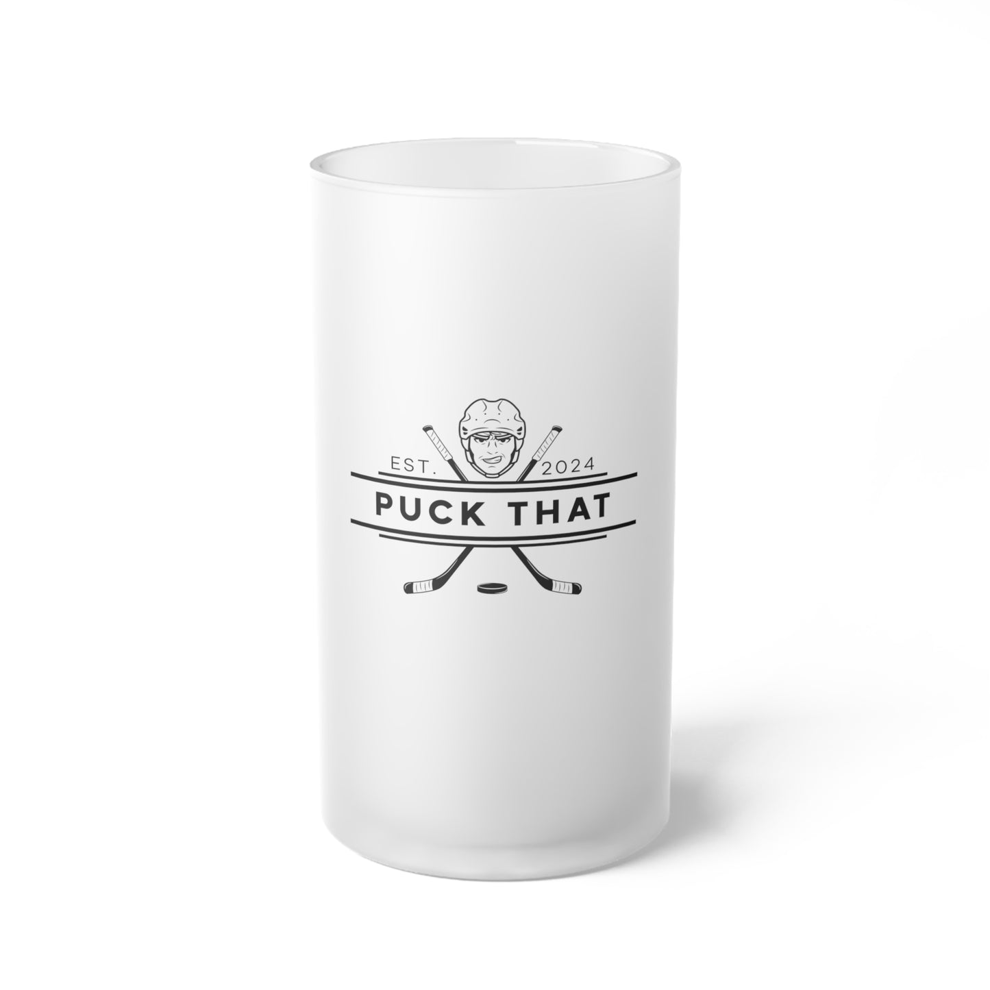 PUCK THAT Frosted Glass Beer Mug