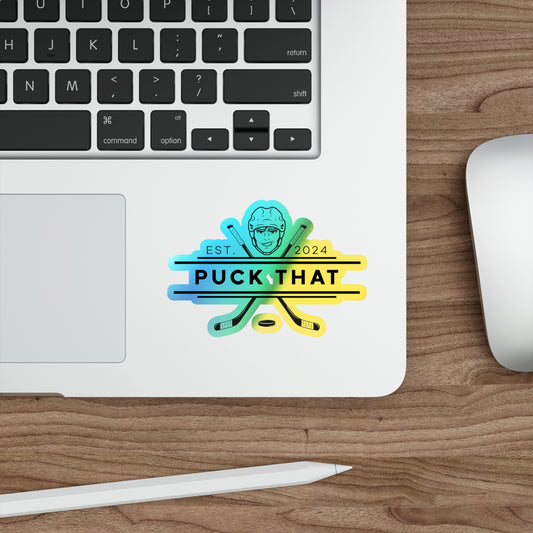 PUCK THAT Holographic Die-Cut Stickers