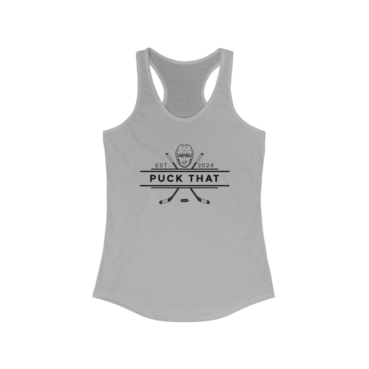 PUCK THAT Women's Racerback Tank - Black Logo