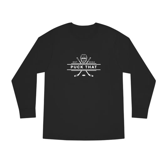 PUCK THAT Long Sleeve Crewneck Tee - White Logo